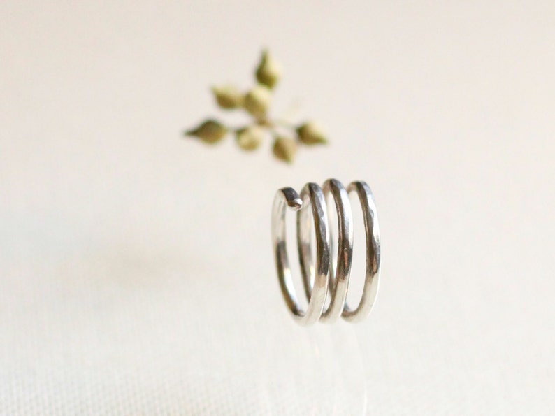 Silver Spiral Ring, Silver Adjustable Ring, Spiral Ring, Silver Adjustable Ring, Silver Ring, Silver wrap ring, Silver Open Ring, Under 50 image 1