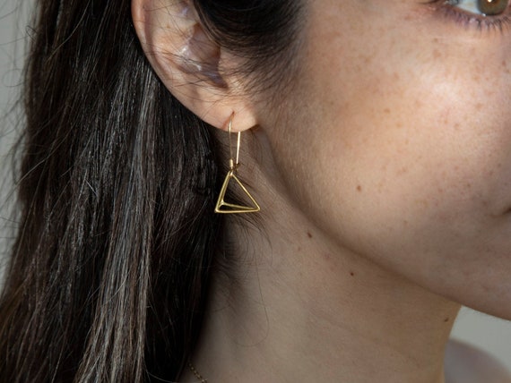 Orecchini a piramide a triangolo geometrico per donna