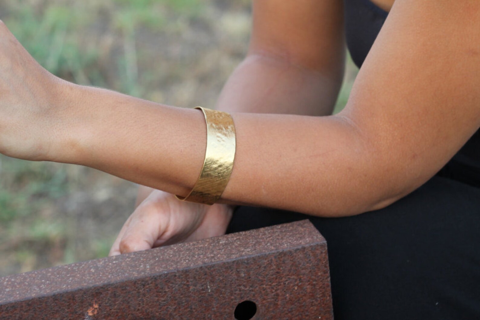 Wide Hammered Gold Cuff Bracelet Hammered Bracelet Cuff Wide Etsy