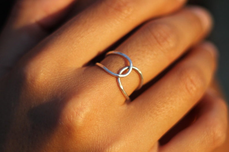 Simple Promise Ring for Her Sterling Silver Love Knot Ring Etsy India