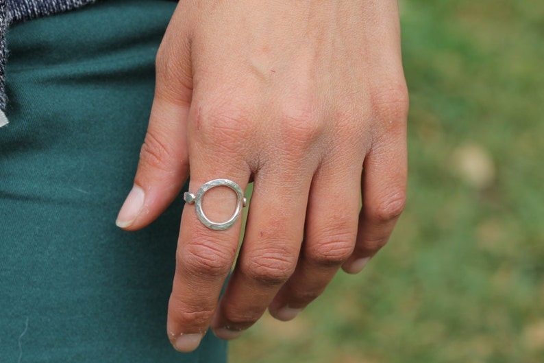 Hammered Karma Ring for Women Simple O Ring Open Circle Ring Etsy