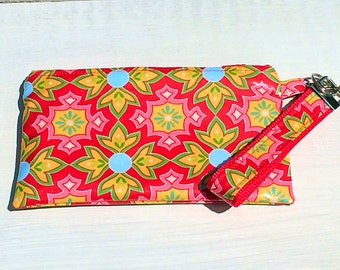 Delighted Wristlet, Laminated Cotton