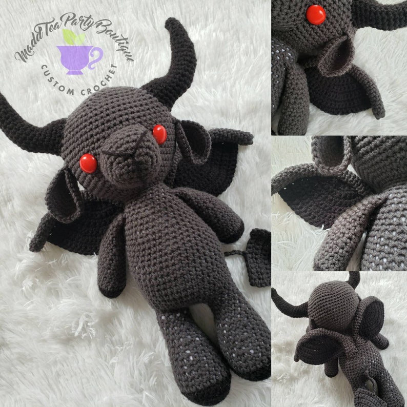 Crochet Baku the Baphomet Amigurumi, Stuffed animal, Ready to Ship Little Devil Stuffie, Cutie Baphomet, Baphomet Plush, Devil Plushie 