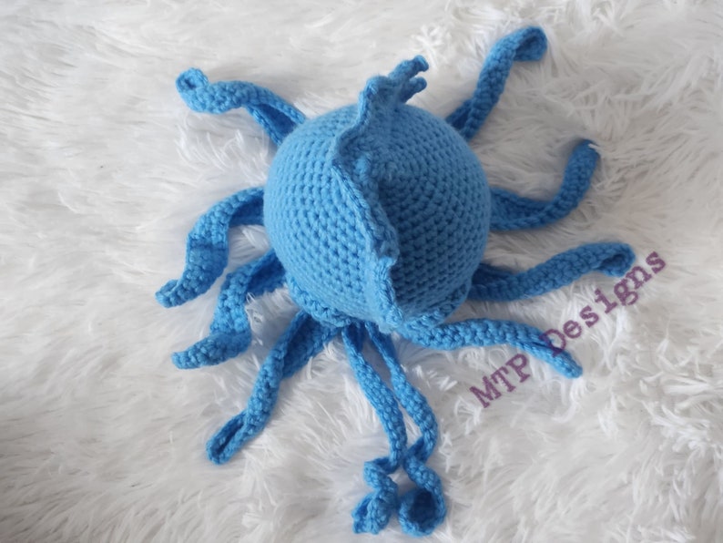 Baby's First Kraken Crochet PATTERN ONLY, Kraken Lovey, Mythological Norse Being Security Blanket, Release the Kraken, Octopus or Jellyfish image 10