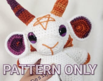 Pattern Only *** Baby Baku The Baphomet, Breckin the Litte Baphomet, Smaller Baphomet Pattern Crochet PATTERN ONLY, Instant Download