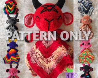 Baby's First Baphomet PATTERN ONLY, Baphomet Crochet Pattern, 5 pointed star Blanket Lovey, Lovey Pattern, digital download