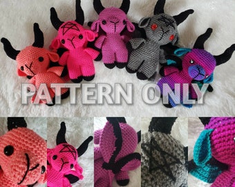 Pattern Only *** Baby Baku The Baphomet, Breckin the Litte Baphomet, Smaller Baphomet Pattern Crochet PATTERN ONLY, Instant Download