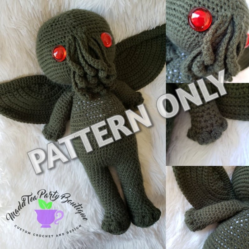 Cthulhu Calling Pattern, Crochet Pattern Only, Cthulhi Amigurumi Pattern, Digital Download, PDF image 2