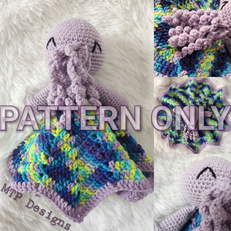 Crochet Pattern ONLY, Baby's First Cthulhu, Cthulhu Lovey, Security Blanket, Alt Gifts for Edgy Parent, PATTERN, Instructions, HP Lovecraft image 1