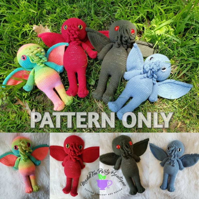 Cthulhu Calling Pattern, Crochet Pattern Only, Cthulhi Amigurumi Pattern, Digital Download, PDF image 7