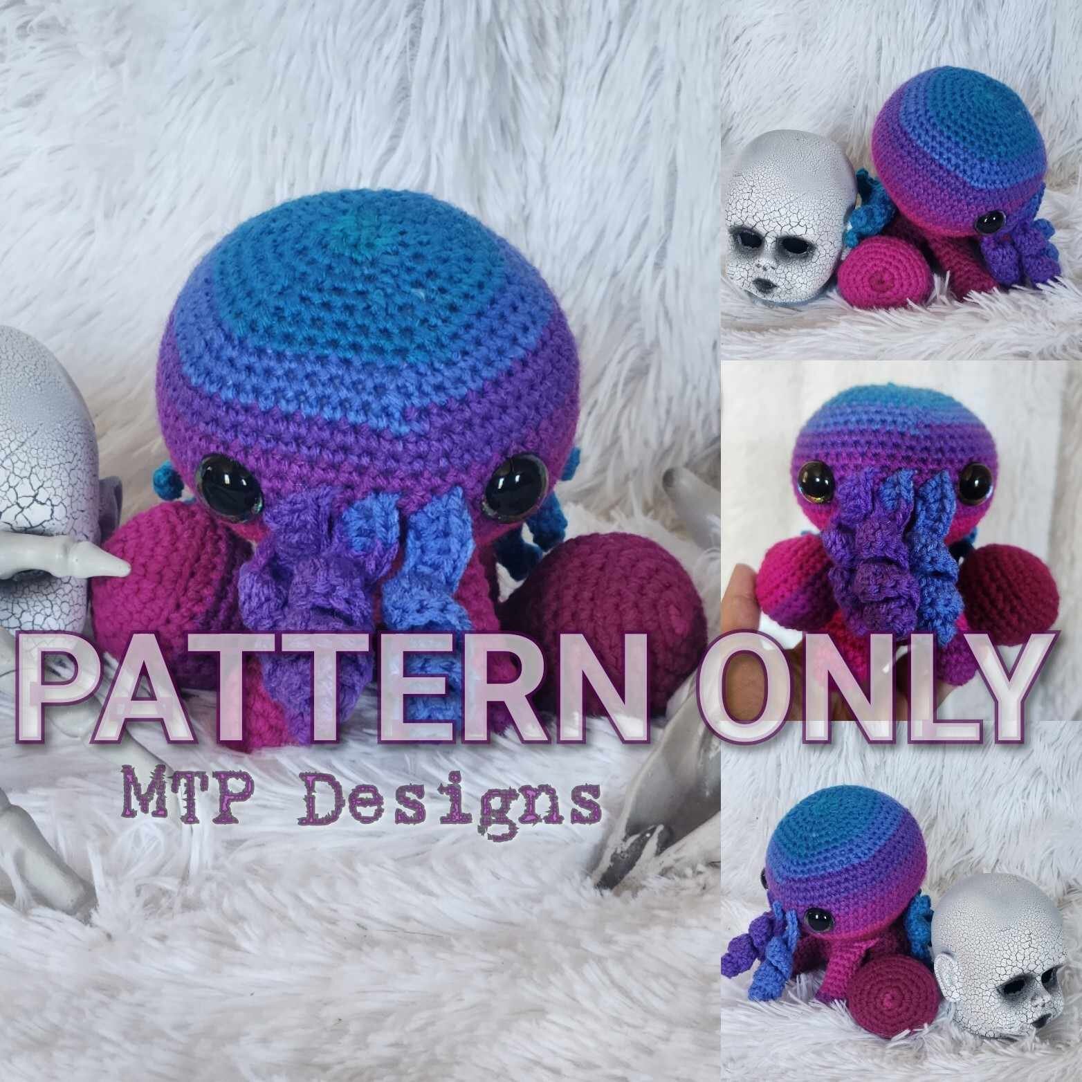 Crochet Pattern for Cthulhu, Sitting Kawaii Cthulhu, MTP Designs ...