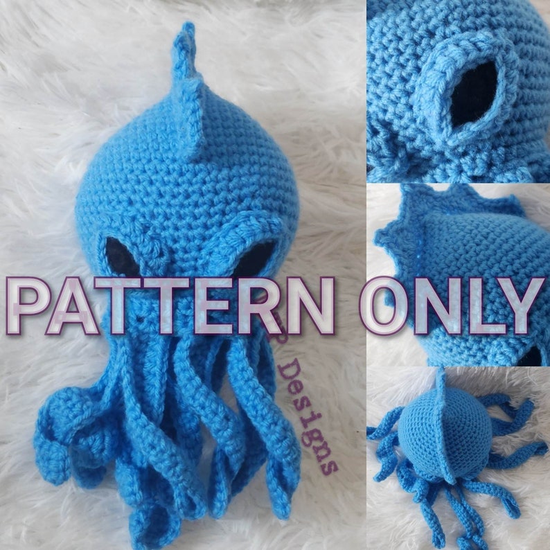 Baby's First Kraken Crochet PATTERN ONLY, Kraken Lovey, Mythological Norse Being Security Blanket, Release the Kraken, Octopus or Jellyfish image 5