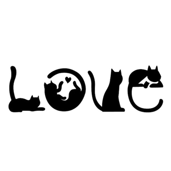 Download Cat LOVE svg Cats spelling out Love Cat svg digital | Etsy