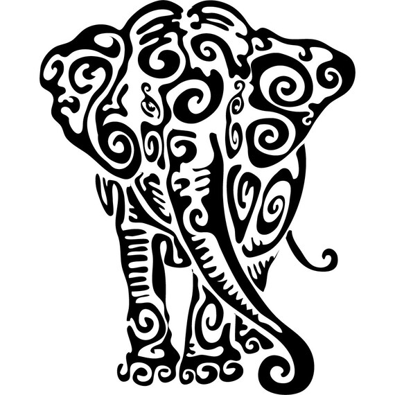 Download Tribal Elephant Elephant Swirls Svg File Digital Download Etsy