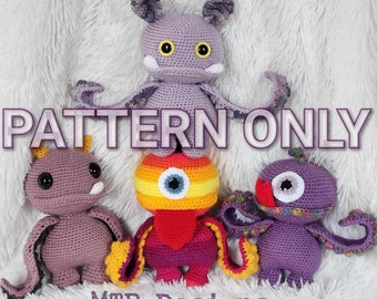 Monster Crochet Design ONLY, MTP Designs Original, Marty the Monster, Tentacle Creature, Custom Monster Crochet Pattern