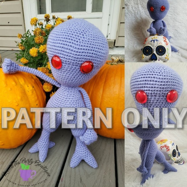 Häkelanleitung für Enfield Horror Cryptid, Monster Amigurumi, Anleitung um Ihr eigenes gehäkeltes Kuscheltier zu machen, Madd Tea Party Plüschtier