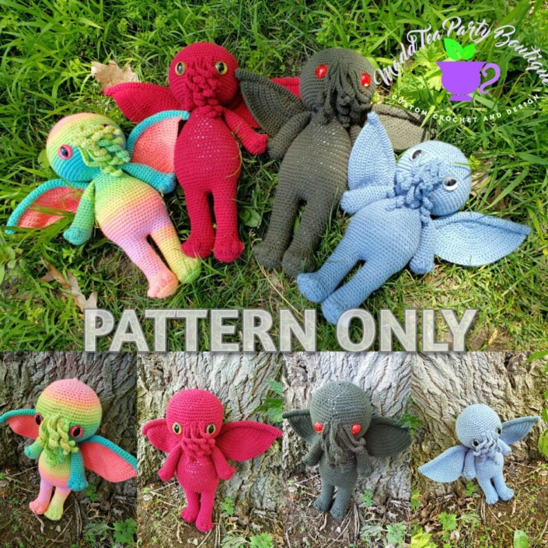 Cthulhu Calling Pattern, Crochet Pattern Only, Cthulhi Amigurumi Pattern, Digital Download, PDF image 1