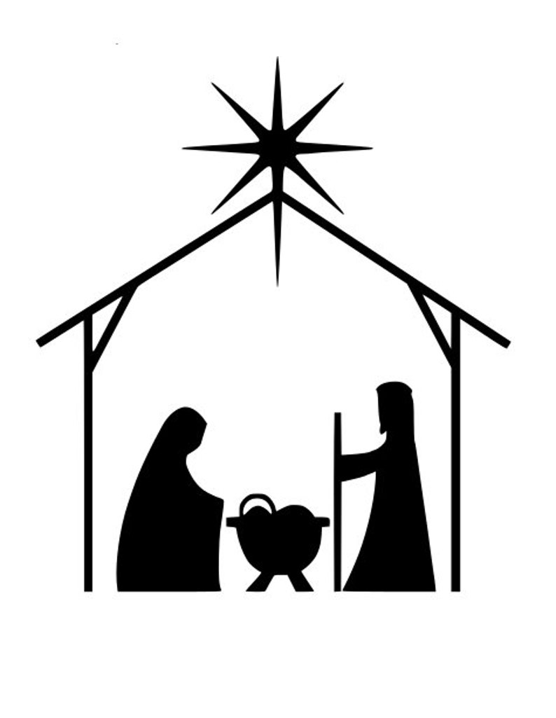 Download Simple Modern Nativity Scene Christmas svg file Happy | Etsy