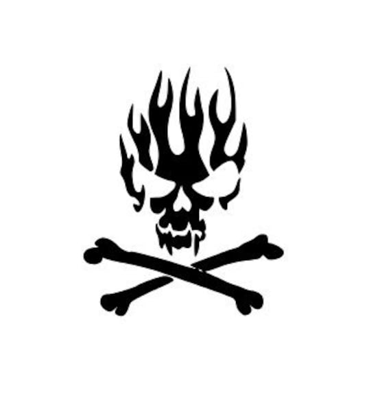 Flaming Skull Crossbones Svg Cricut Cameo Pirate Etsy