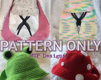 Bucket Hat Pattern, Amanita Mushroom Bucket Hat, Frog Bucket Hat, MTP Designs Crochet PATTERN Only, Cottagecore Mushroomcore Frogcore Witch