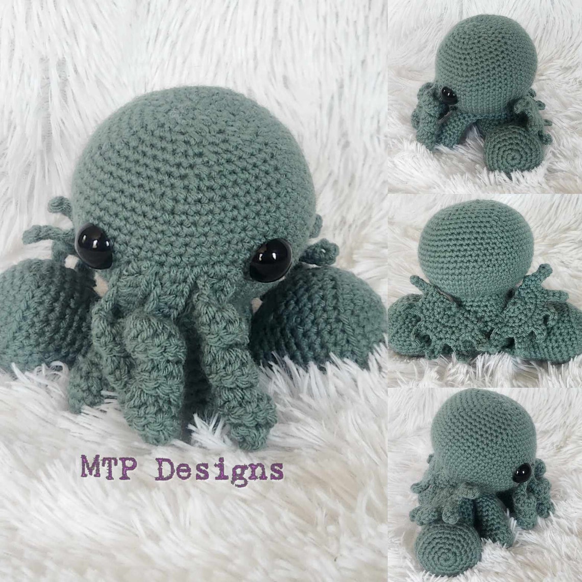 Crochet Pattern for Cthulhu, Sitting Kawaii Cthulhu, MTP Designs ...