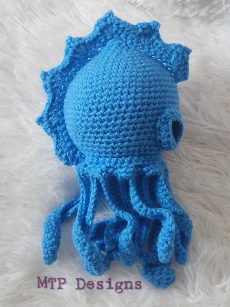 Baby's First Kraken Crochet PATTERN ONLY, Kraken Lovey, Mythological Norse Being Security Blanket, Release the Kraken, Octopus or Jellyfish image 9