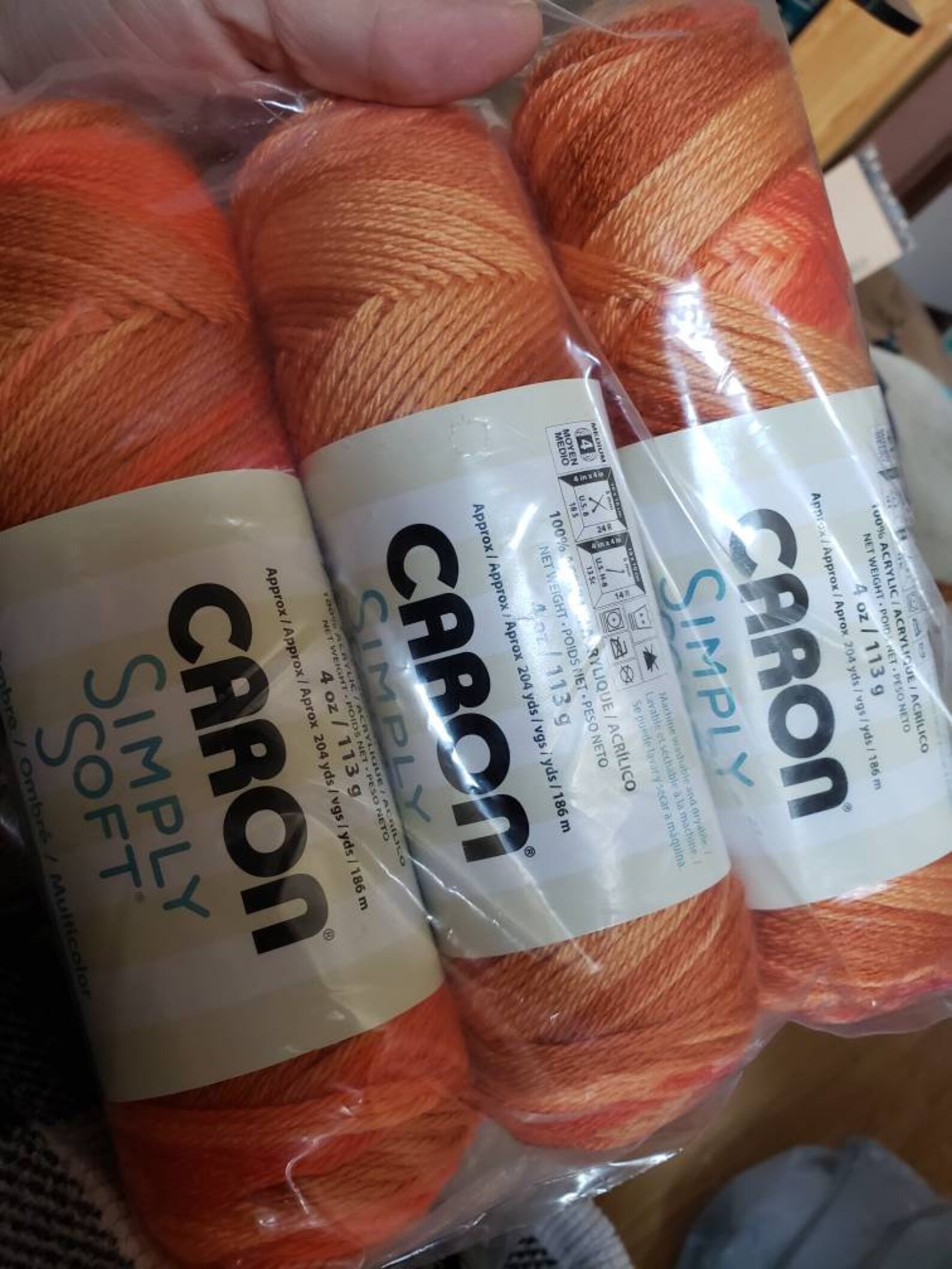 Caron Simply Soft Paints and Ombre Pink Camo Yarn Orange | Etsy