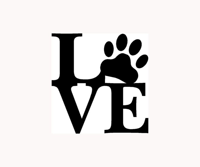 Download LOVE Paw Print Love with Paw Print SVG digital download | Etsy