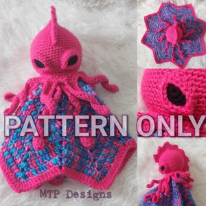 Baby's First Kraken Crochet PATTERN ONLY, Kraken Lovey, Mythological Norse Being Security Blanket, Release the Kraken, Octopus or Jellyfish image 2