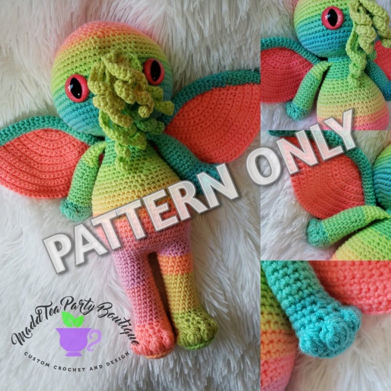 Cthulhu Calling Pattern, Crochet Pattern Only, Cthulhi Amigurumi Pattern, Digital Download, PDF image 4