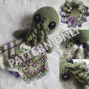 Crochet Pattern ONLY, Baby's First Cthulhu, Cthulhu Lovey, Security Blanket, Alt Gifts for Edgy Parent, PATTERN, Instructions, HP Lovecraft image 4