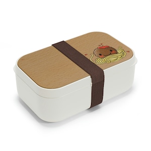 Lancheira Bento com linda almôndega desenhada à mão