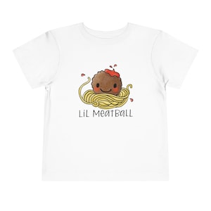 Linda camiseta infantil de manga curta desenhada à mão Lil Meatball