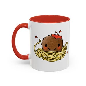 Caneca de café com almôndegas desenhadas à mão, 11 oz