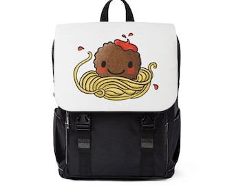Cute Hand Drawn Meatball Unisex Casual Shoulder Backpack