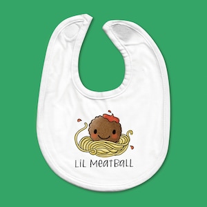 Babador de bebê - linda almôndega desenhada à mão com letras desenhadas à mão "Lil Meatball"