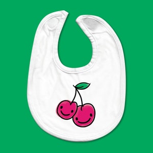 Baby Bib - Cute Graphic Cherries