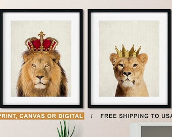 lion and lioness etsy