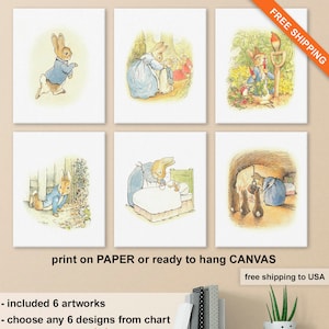 Peter Rabbit and Friends Nursery art, Beatrix Potter Nursery Wall Art, Peter Rabbit Baby Nursery, Beatrix Potter Art, Peter Rabbit Nursery