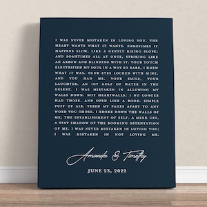 Large Custom Text or Quote Canvas for Many Words: Personalized Poem, Vows, Speech, Eulogy