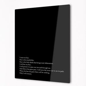 I Must Not Fear Quote, Mental Strength Empowerment Men Decor, Resilience Quote image 7