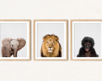 Safari Animal Prints: Neutral Nursery Decor, Set of 3