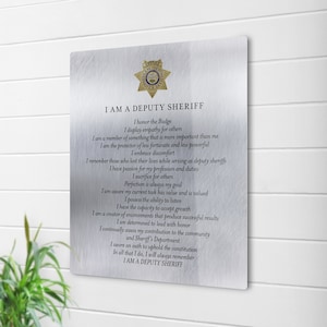Custom Metal Deputy Sheriff Gift, Police Retirement Gift with Customizable Quote, Police Achievement Plaque, Law Enforcement Plaque