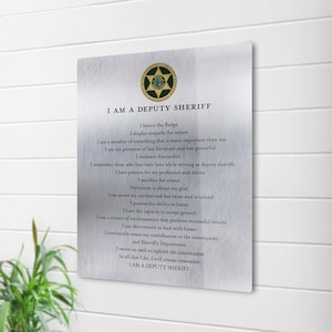 Custom Law Enforcement Office Metal Art, Sheriff or Police Officer Graduation Gift, Agent Principle Plaque, Mentor Gift, Metal Quote Sign
