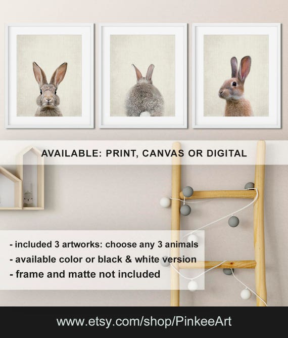 Rabbit Nursery Decor Rabbit Nursery Print Nursery Bunny Bunny Nursery Art
