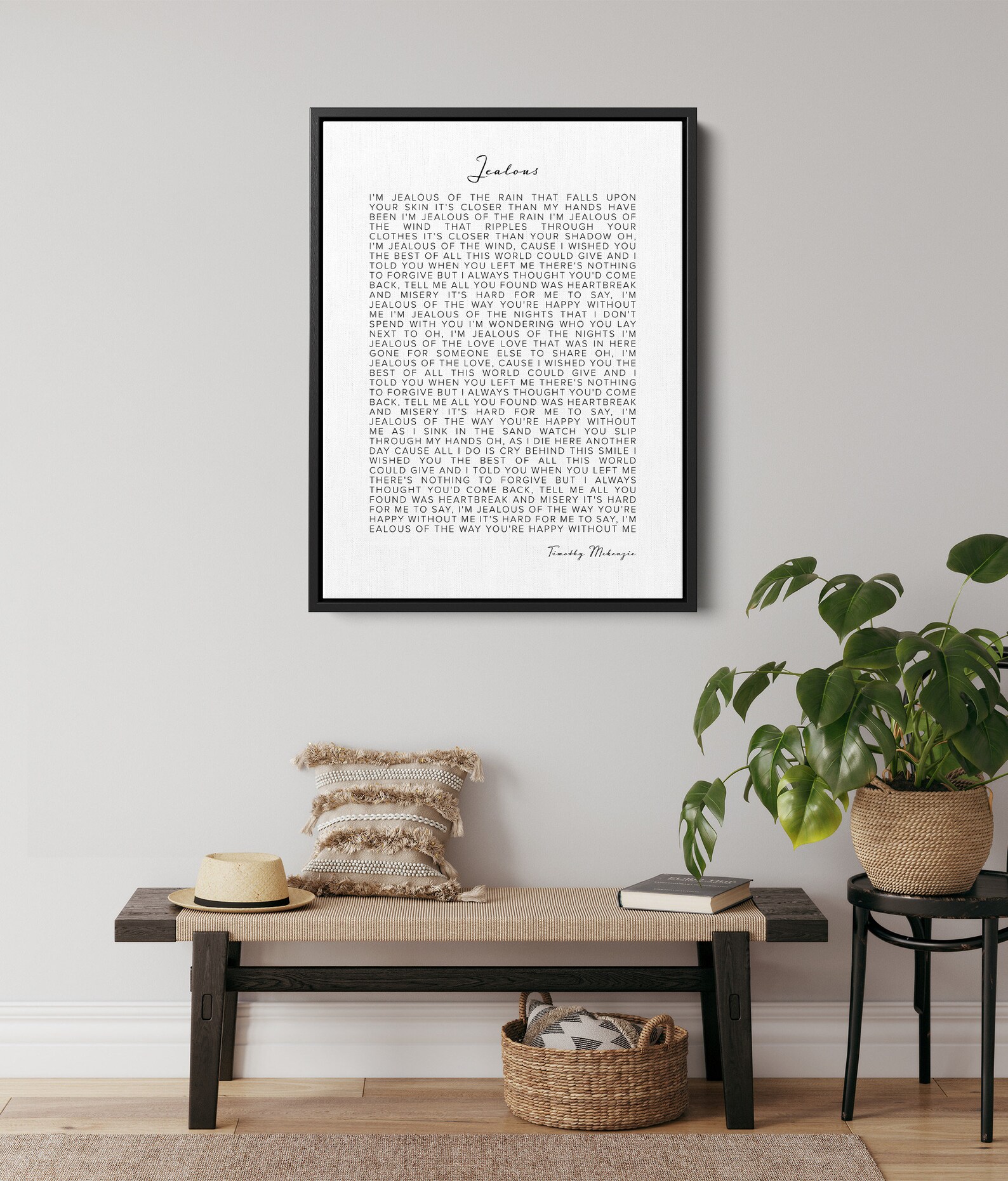 Large Custom Song Lyrics Framed Canvas Art, Personalized Wedding Gift ...