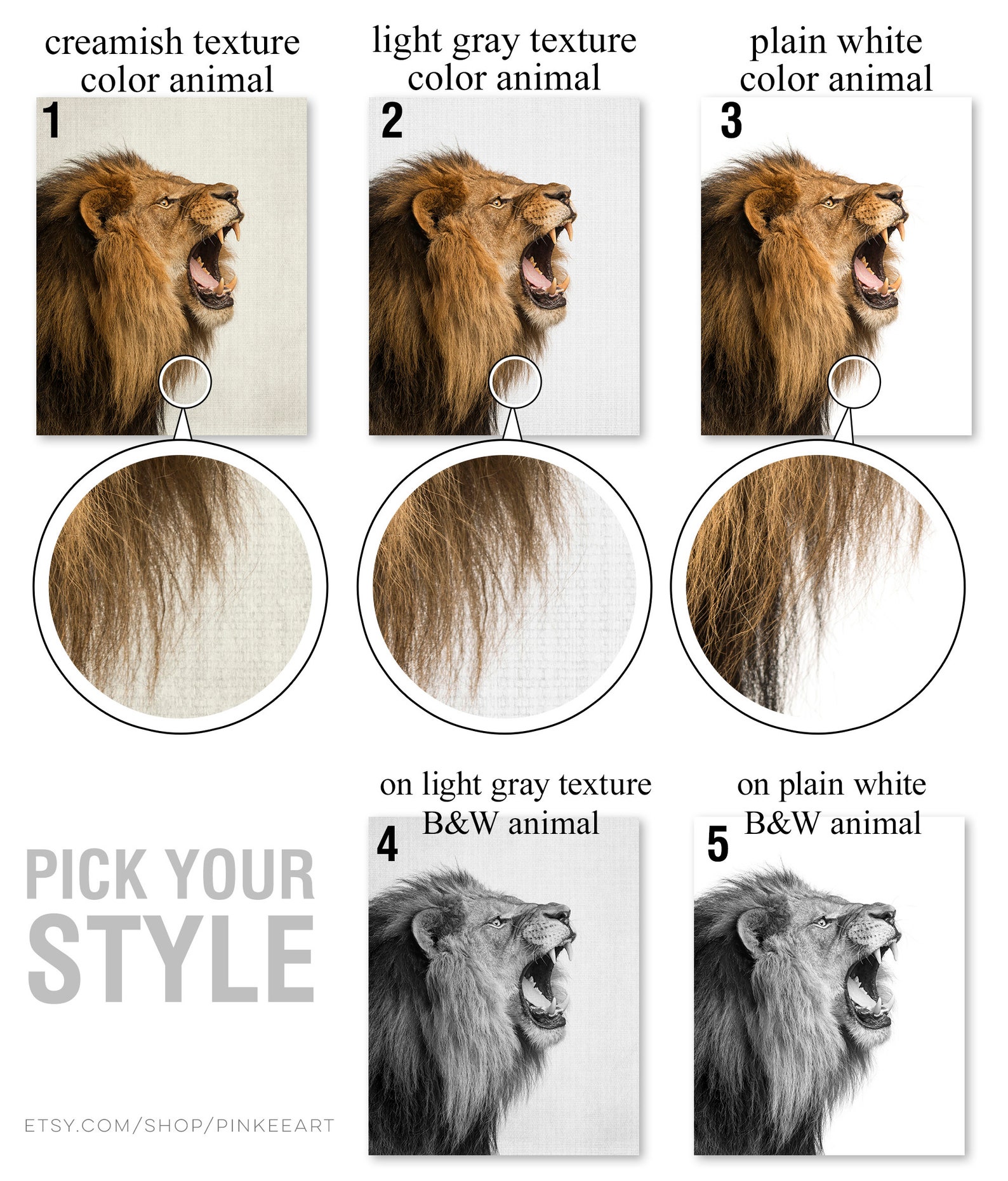 Lion and Lioness Roaring Black and White Lion Wall Art Set of - Etsy