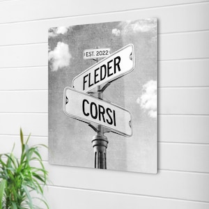 Street Sign Engagement Gift for Couple with Names for Home Decor, Wedding Gift for Couple, Fiance Valentines Day Gift, Bridal Shower Gift image 5