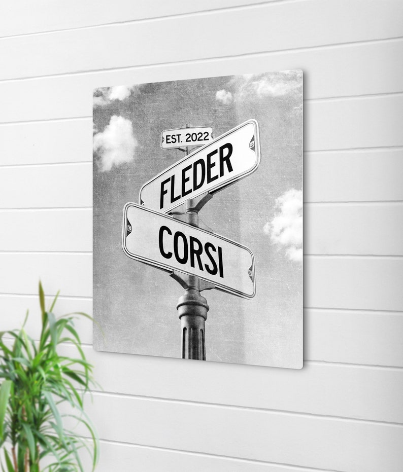 Street Sign Engagement Gift for Couple with Names for Home Decor, Wedding Gift for Couple, Fiance Valentines Day Gift, Bridal Shower Gift image 5