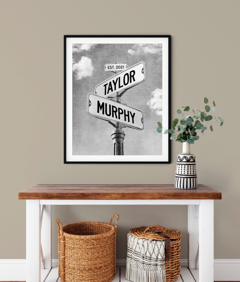 Street Sign Engagement or Wedding Gift for Couple, Wedding Shower Gift, Bridal Shower Gift, Fiance Valentines Gift, Bride and Groom Gift